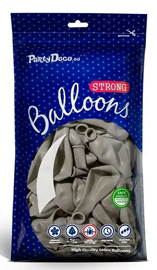 100 palloncini pastello caldi grigio 27cm