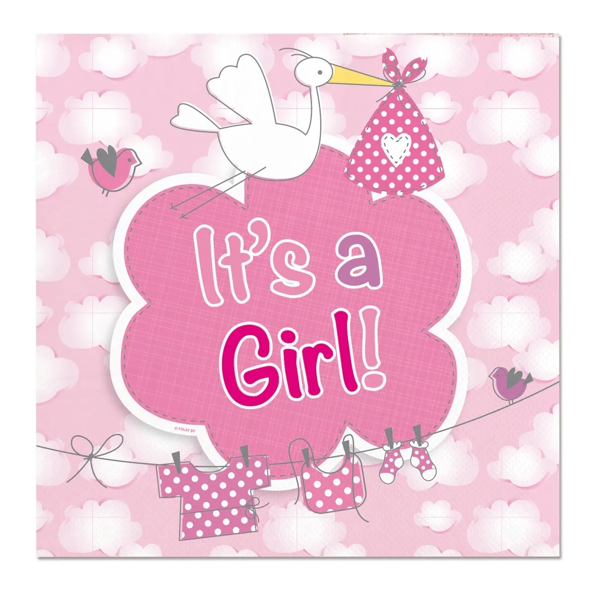 20 tovaglioli it's a girl 25 cm