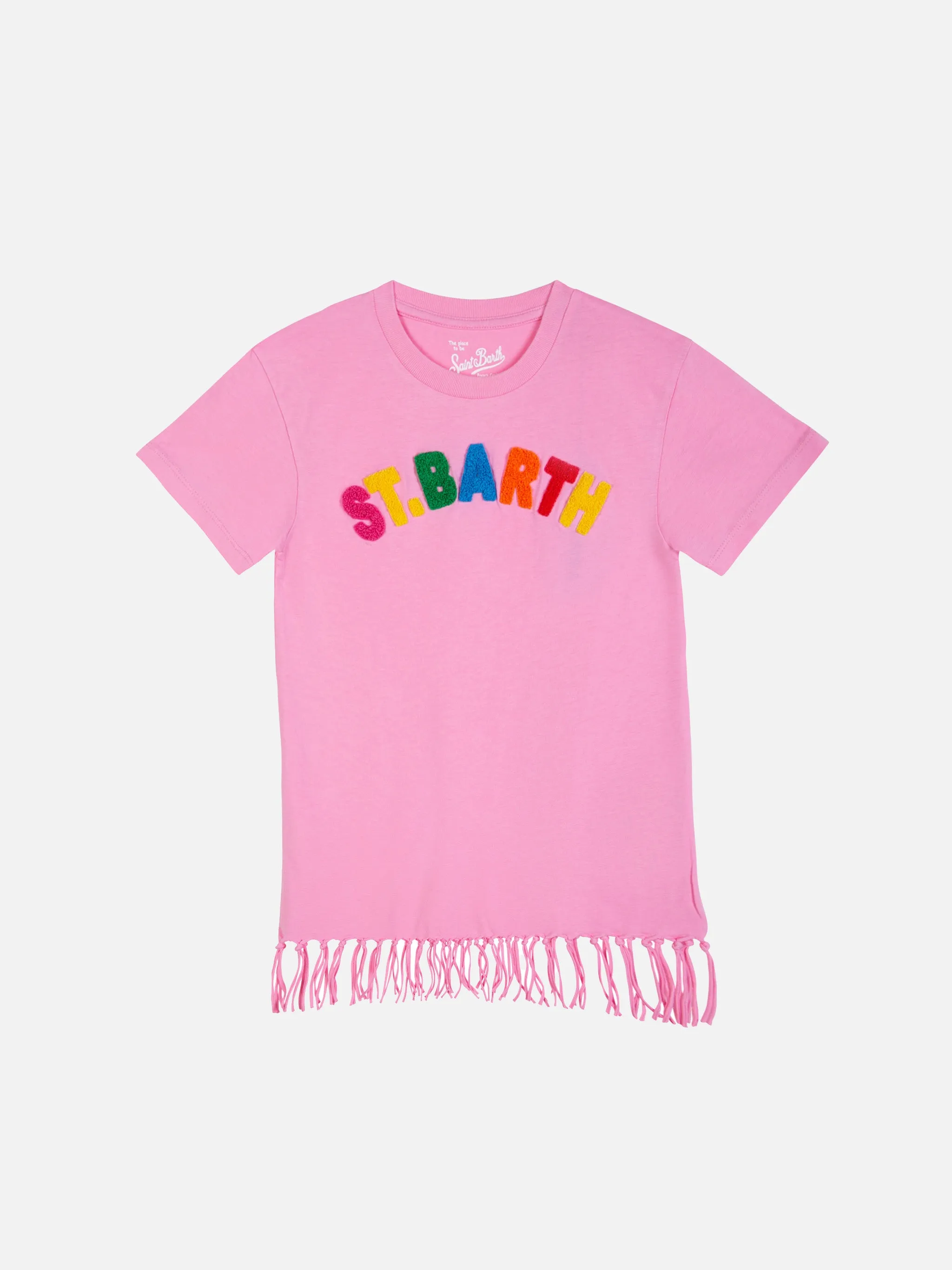 Abito da bambina in cotone con frange