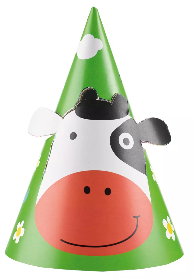 Adorabile cappello da festa per animali da fattoria 8 pezzi