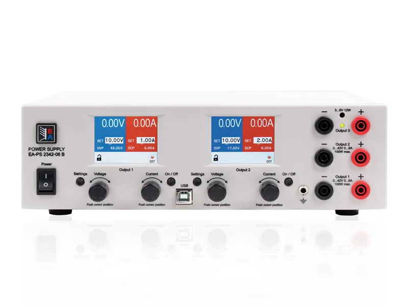 Alimentatore da banco EA Elektro-Automatik, 3 uscite, 0 → 42V, 4A, 212W, Cert. ISO