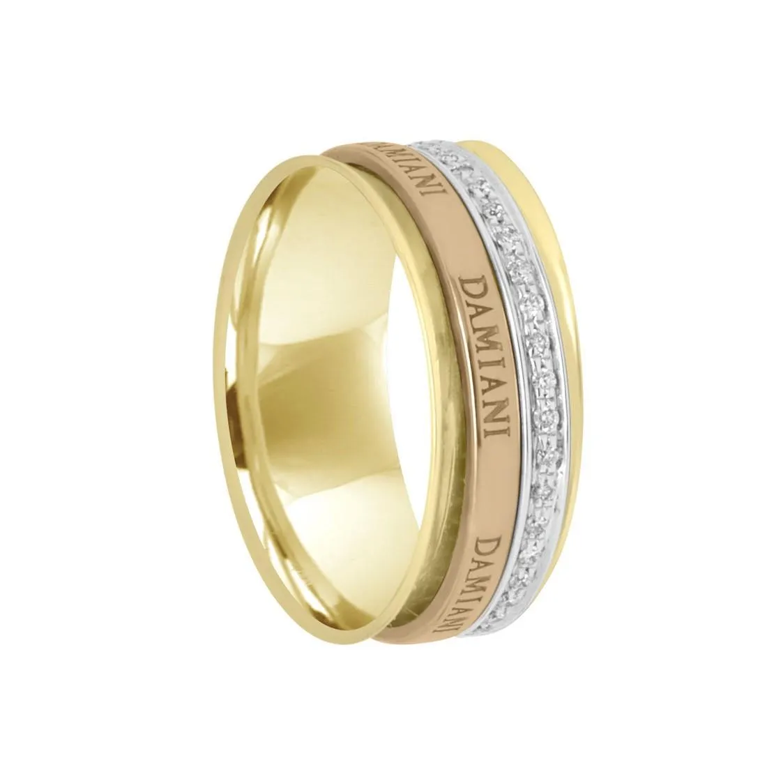 Anello Damiani in oro giallo, bianco e rosso con diamanti ct 0,24