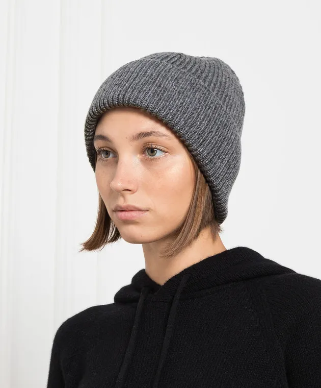 Babe Pay Pls Cappello in cashmere grigio AD1891305341MI