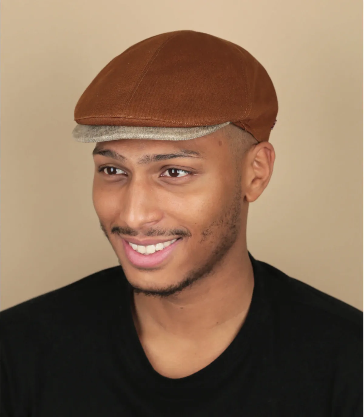 Berretto marrone in cotoneLike camel     