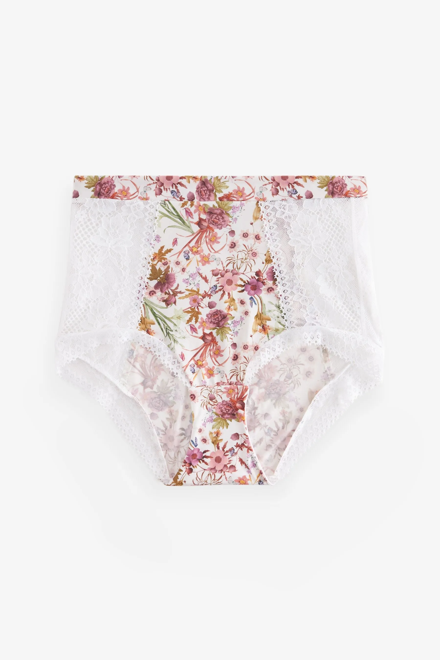 Bianco  - Pizzo Slip e Floreale Stampa botanica in microfibra