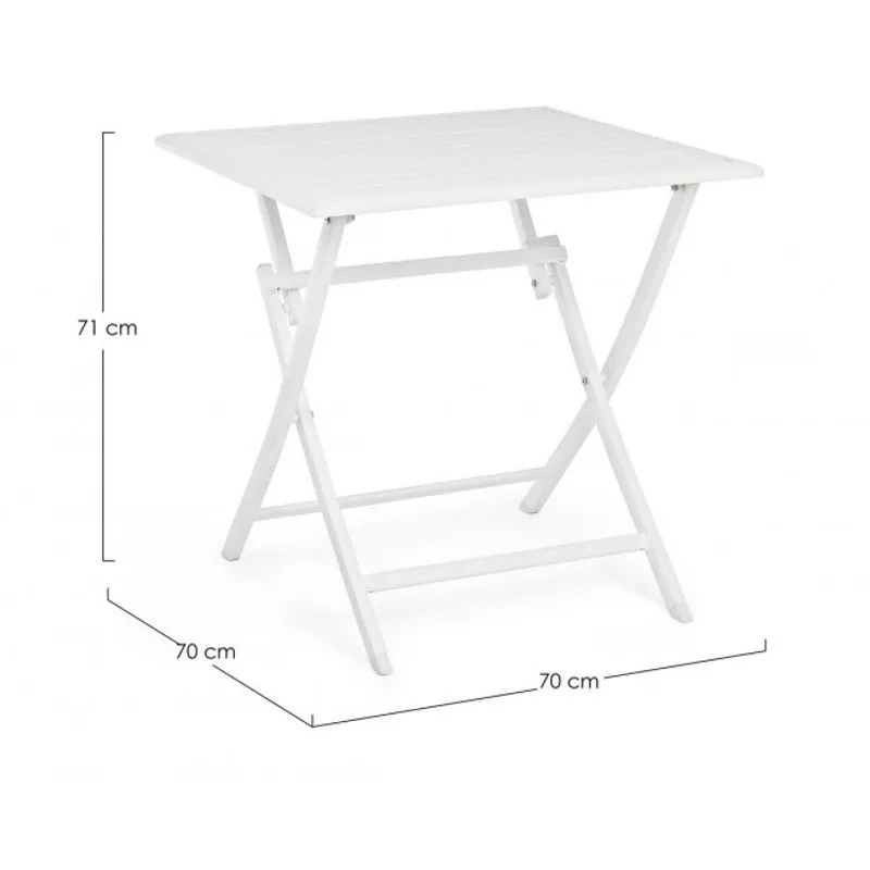 Bizzotto outdoor Tavolo pieghevole Elin 70x70 bianco lh30