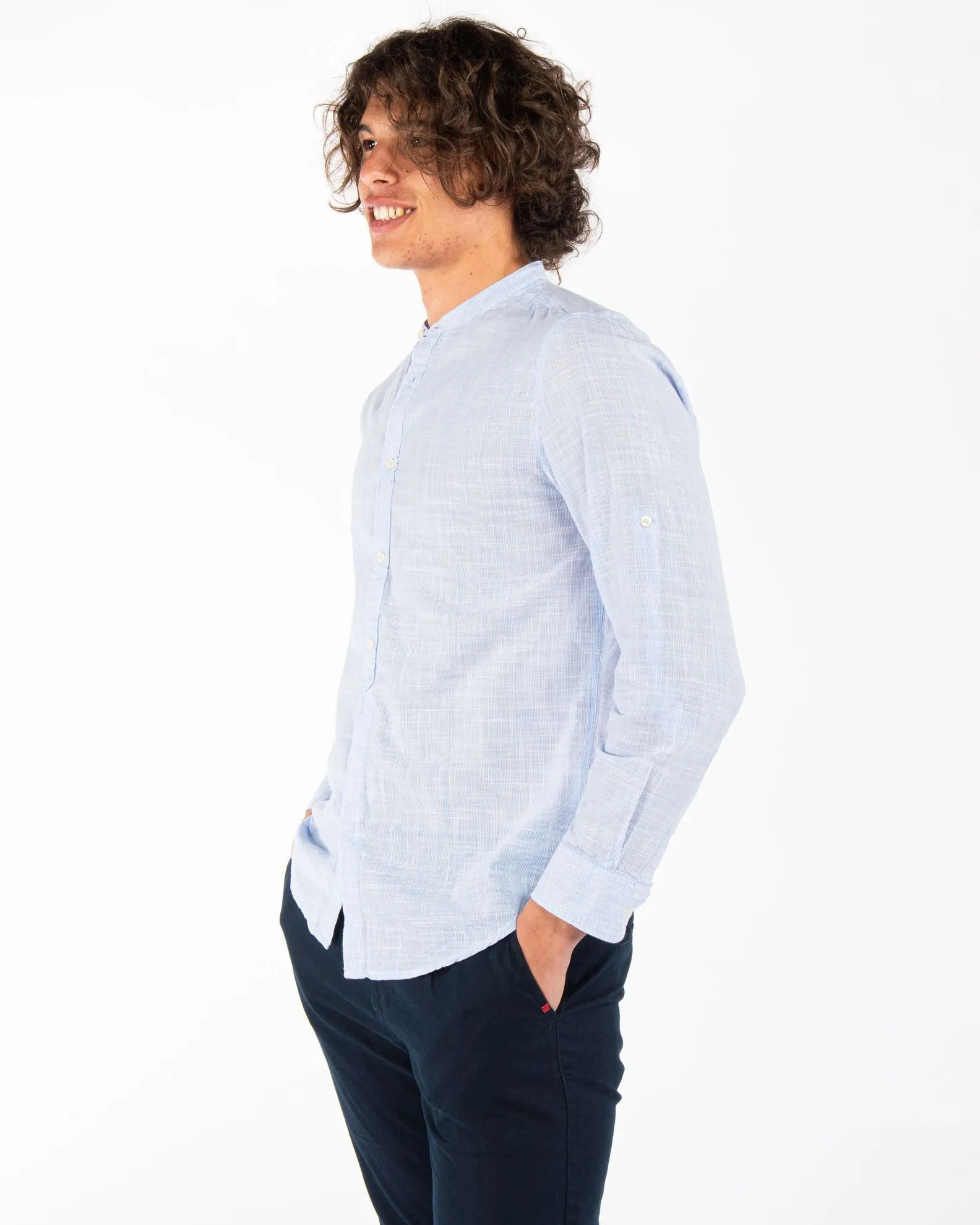 BLUE LEMON - CAMICIA MANICA LUNGA LINO RIGATO COREANO                                            Previous productBLUE LEMON - CA