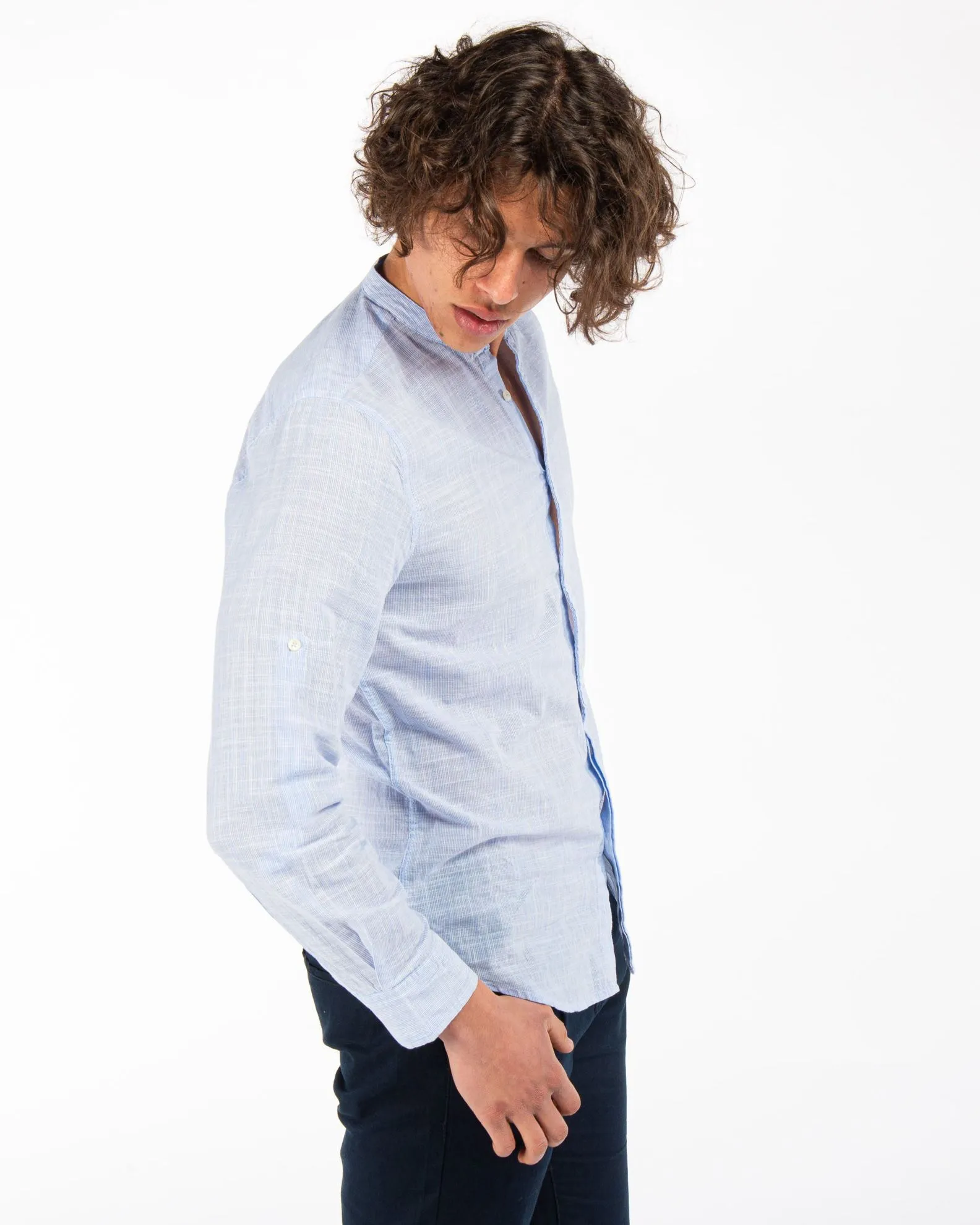 BLUE LEMON - CAMICIA MANICA LUNGA LINO RIGATO COREANO                                            Previous productBLUE LEMON - CA