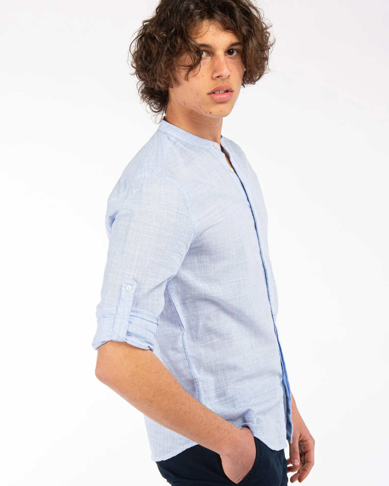 BLUE LEMON - CAMICIA MANICA LUNGA LINO RIGATO COREANO                                            Previous productBLUE LEMON - CA