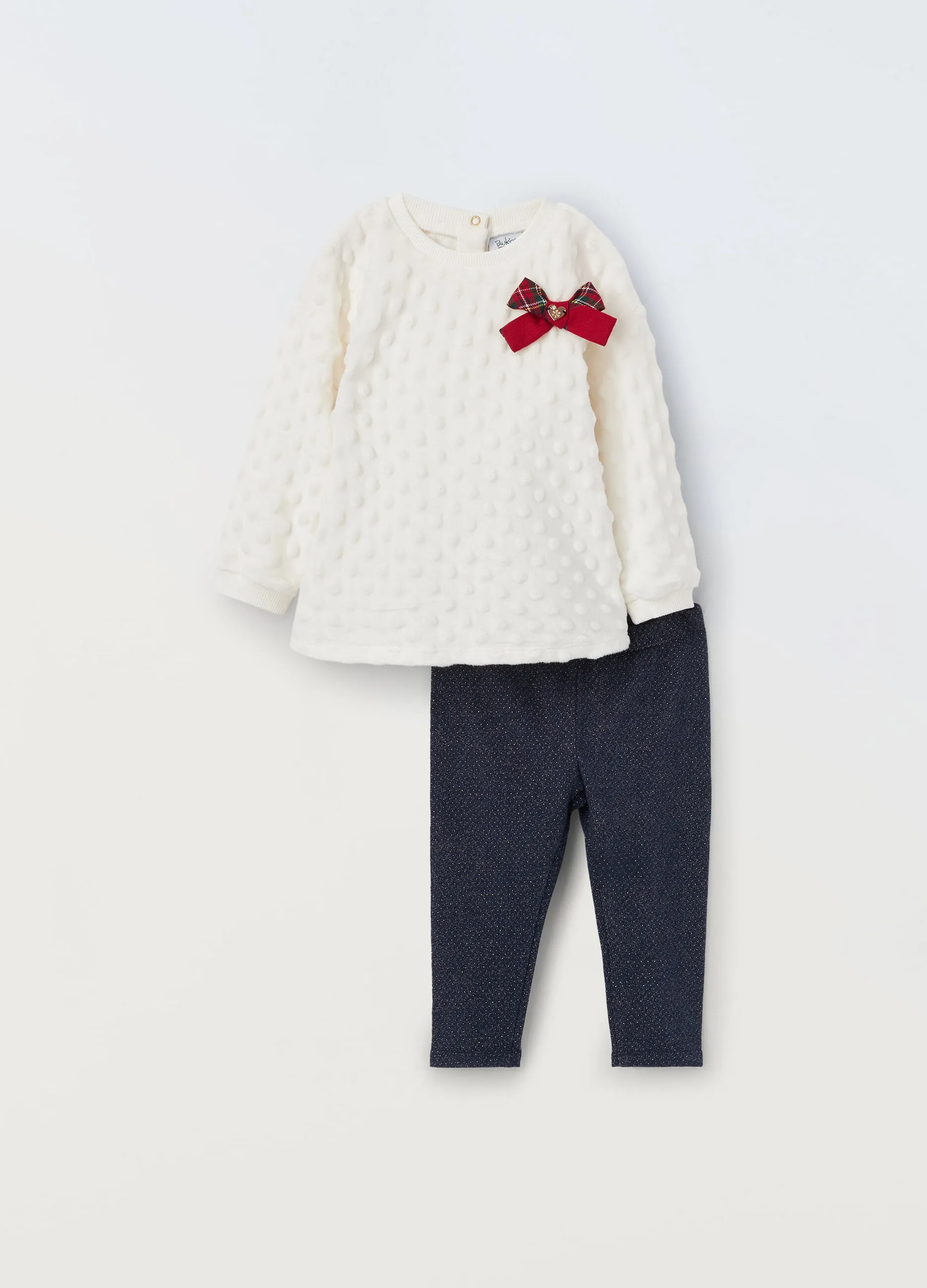 BLUKIDS  Jogging set velour neonata