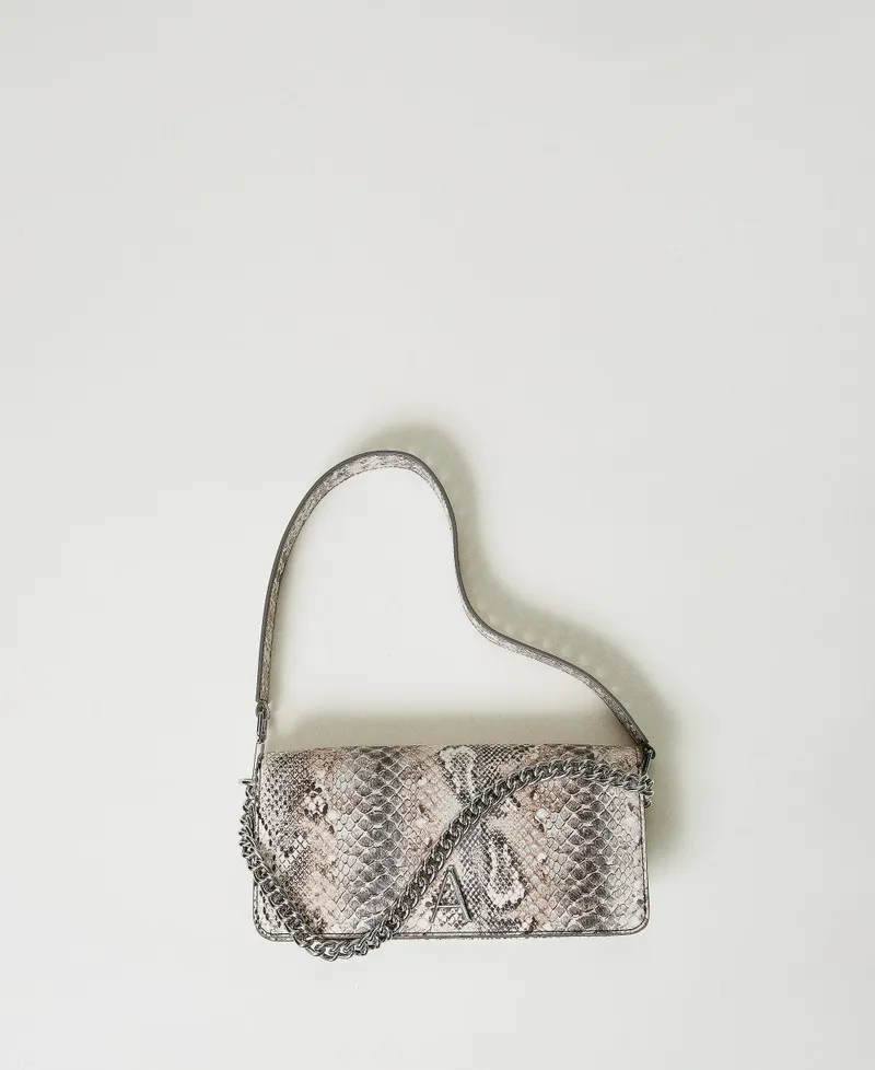 Borsa a tracolla con stampa snake