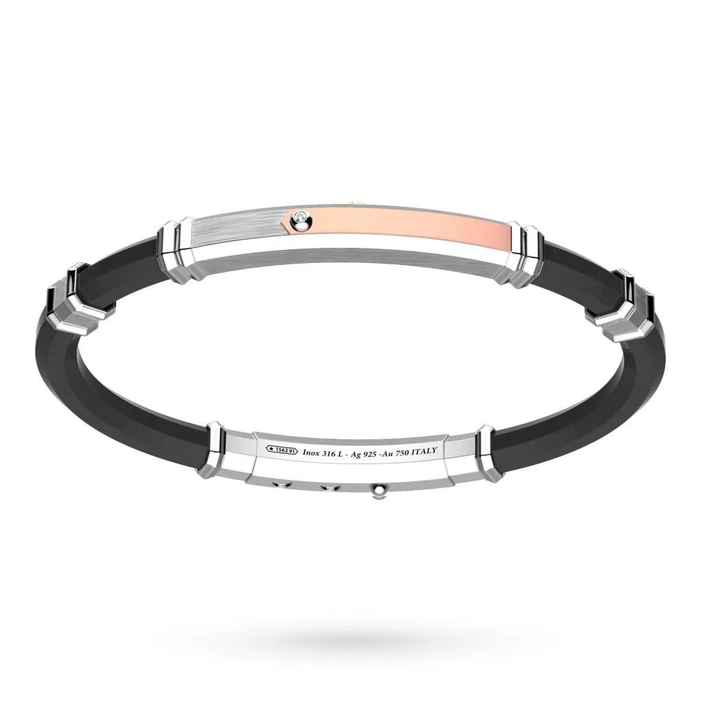 Bracciale Zancan EXB977 placca argento oro rosa