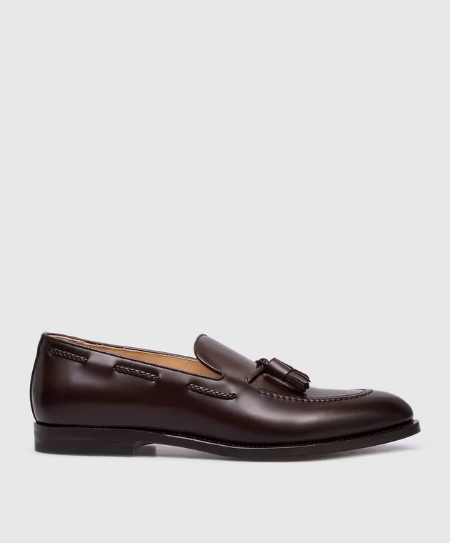 Brunello Cucinelli Mocassini in pelle marrone con nappine MZUVRNU713