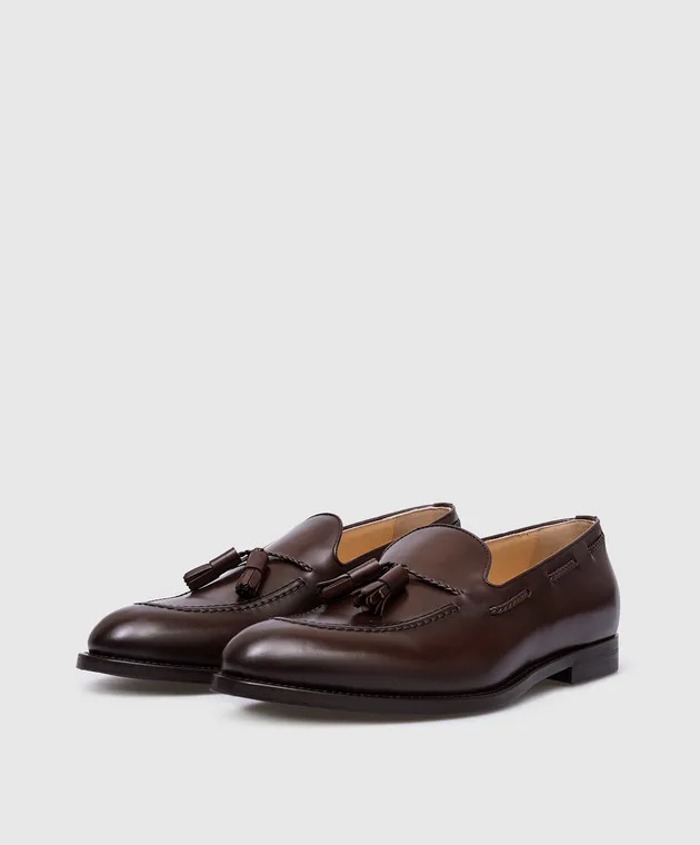 Brunello Cucinelli Mocassini in pelle marrone con nappine MZUVRNU713