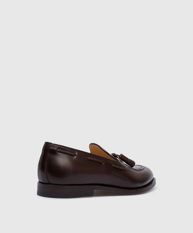 Brunello Cucinelli Mocassini in pelle marrone con nappine MZUVRNU713