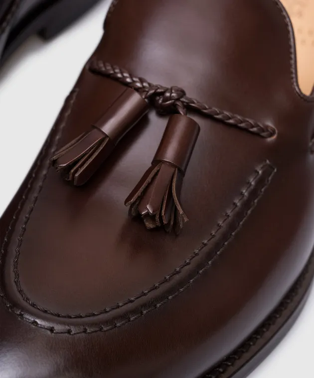 Brunello Cucinelli Mocassini in pelle marrone con nappine MZUVRNU713