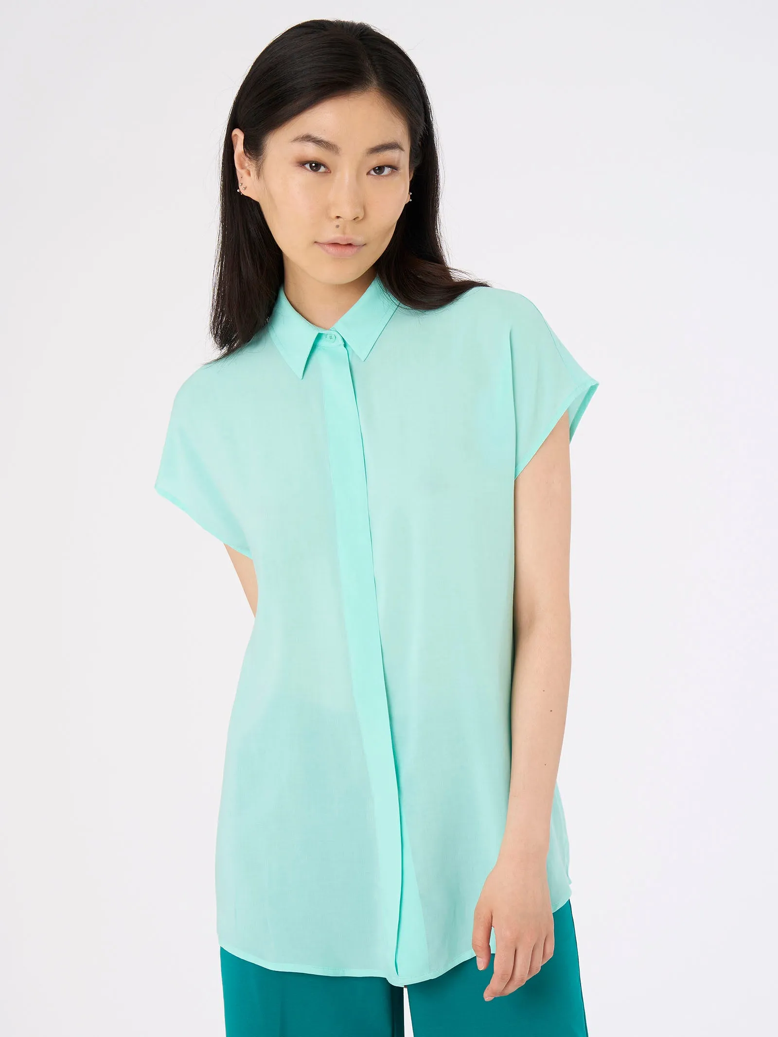 Camicia in mussola di EcoSeta - Bianco
