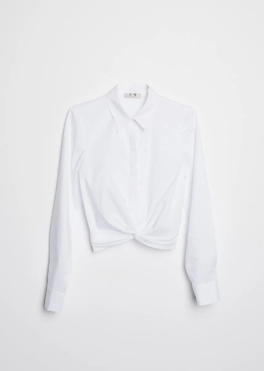 Camicia in popeline annodata