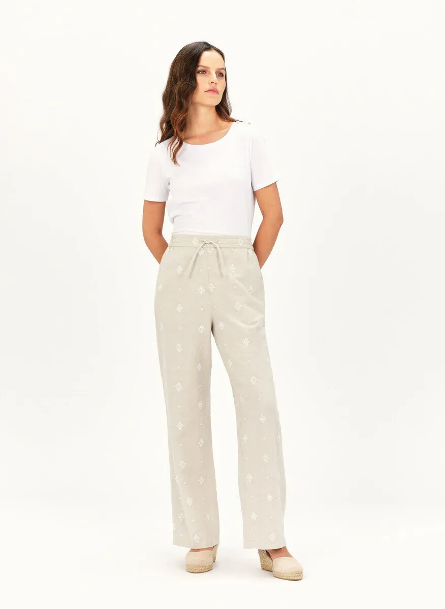  CAROLL   PURE - Pantaloni diritti stampati in misto cotone | Beige