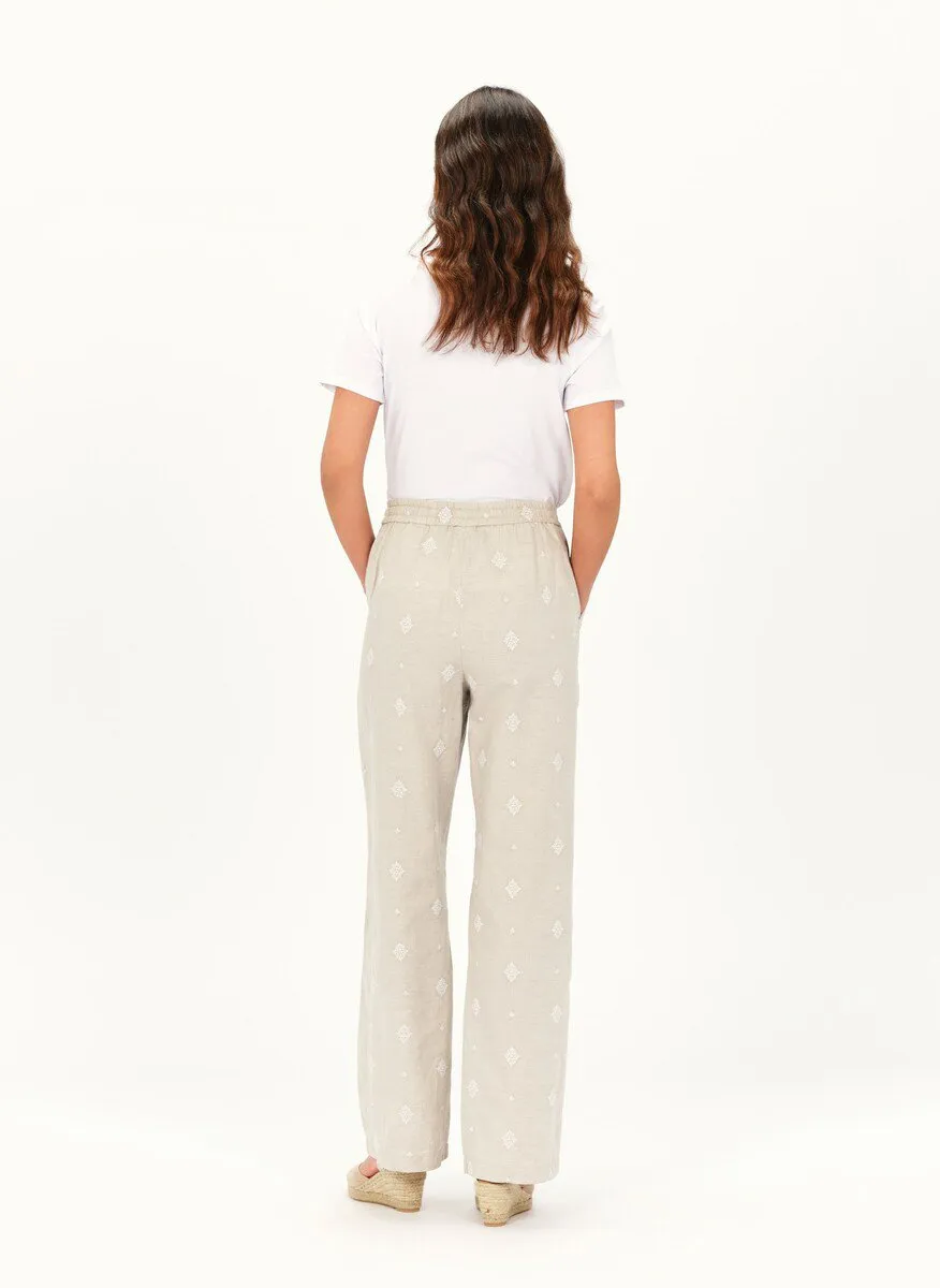  CAROLL   PURE - Pantaloni diritti stampati in misto cotone | Beige