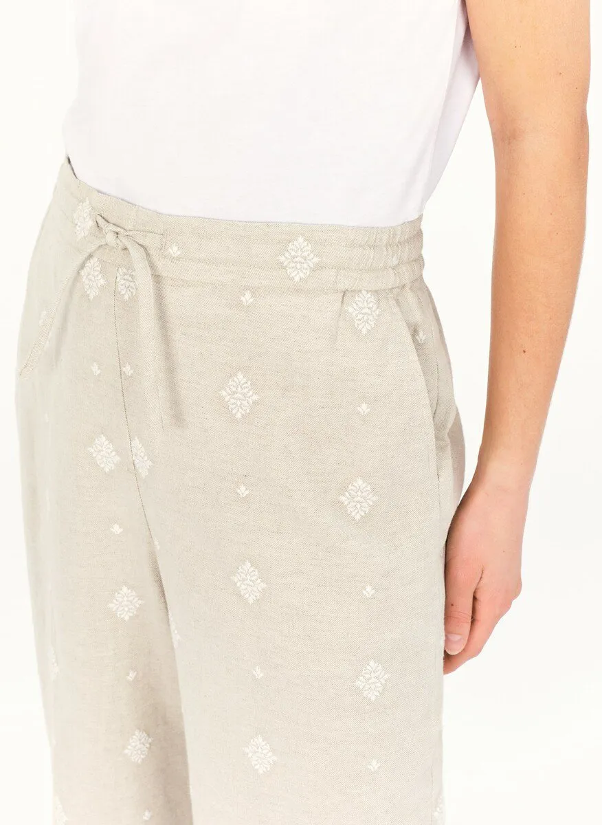  CAROLL   PURE - Pantaloni diritti stampati in misto cotone | Beige