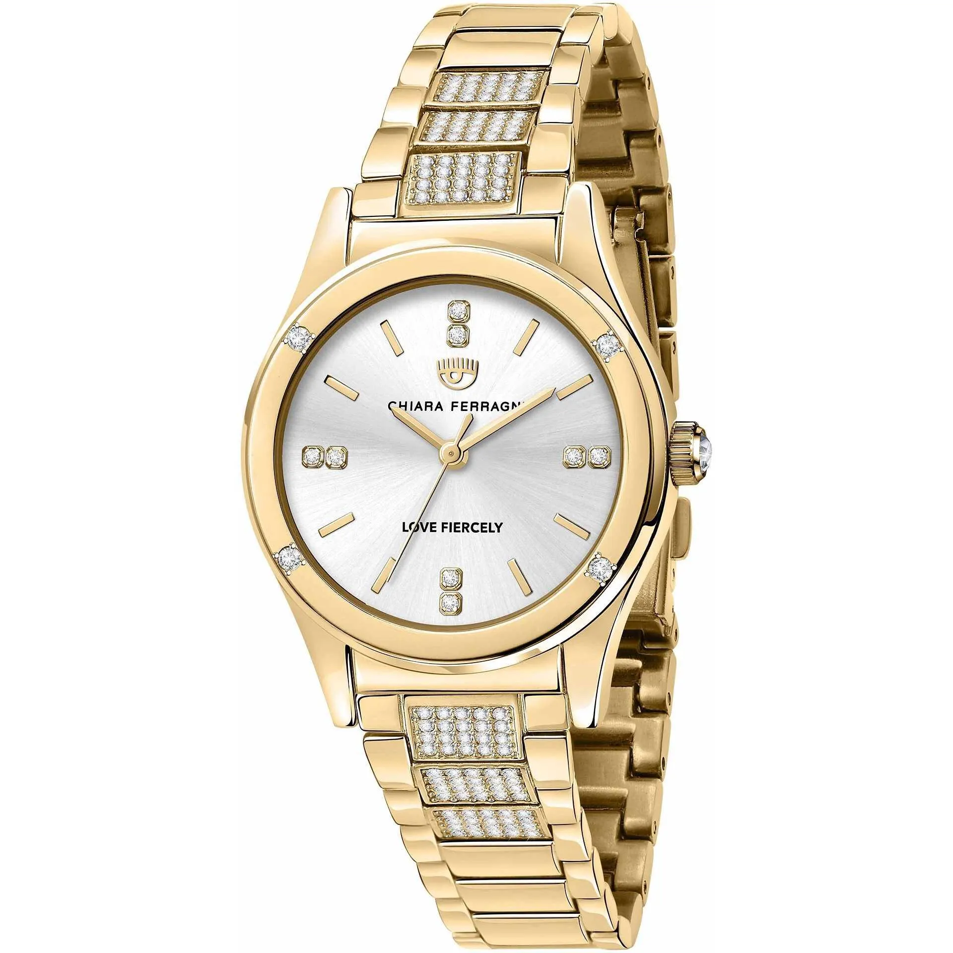 Chiara Ferragni orologio collezione Contemporary acciaio dorato con pavé cristalli R1953102506