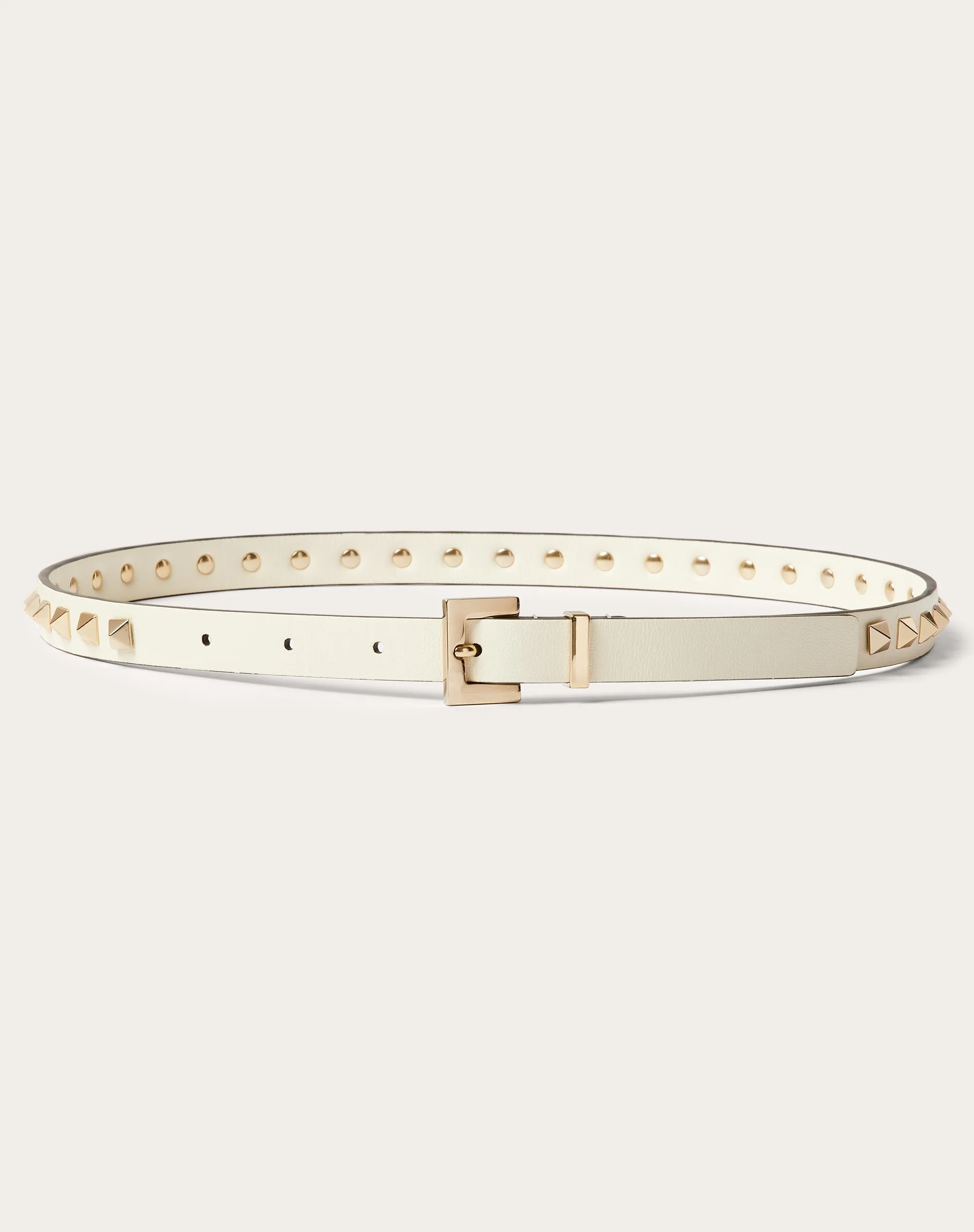 CINTURA ROCKSTUD IN VITELLO LUCIDO 15 MM