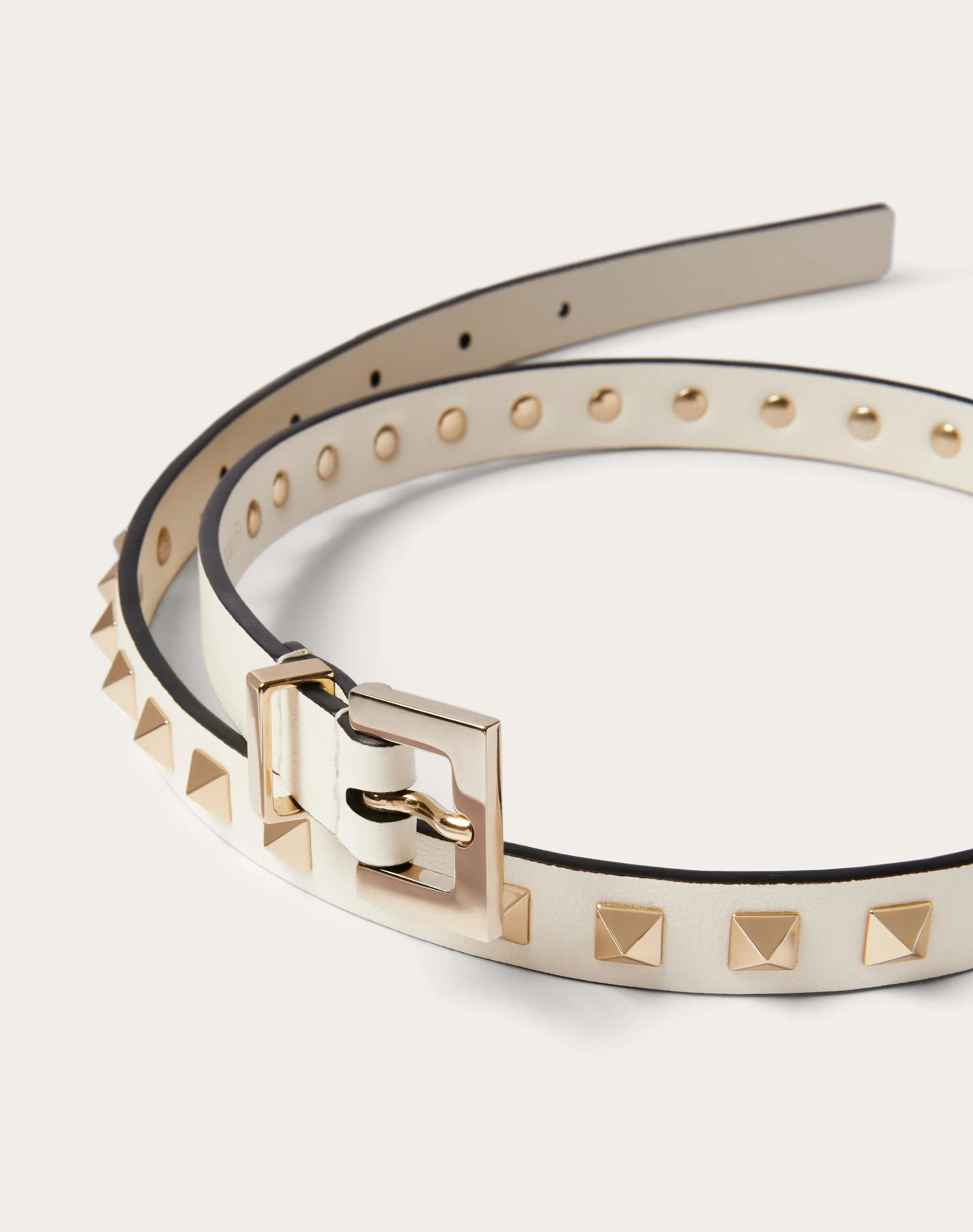 CINTURA ROCKSTUD IN VITELLO LUCIDO 15 MM