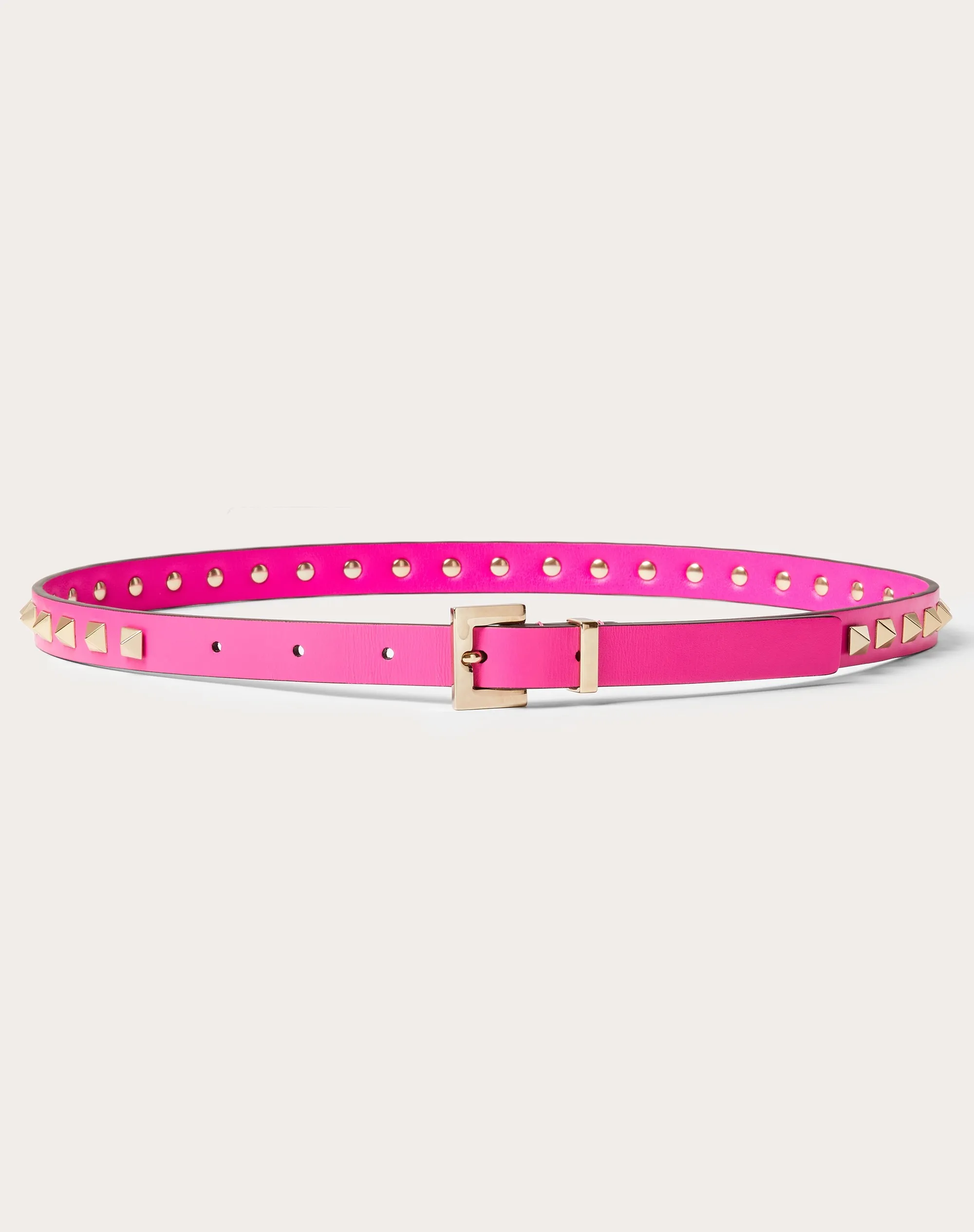 CINTURA ROCKSTUD IN VITELLO LUCIDO 15 MM