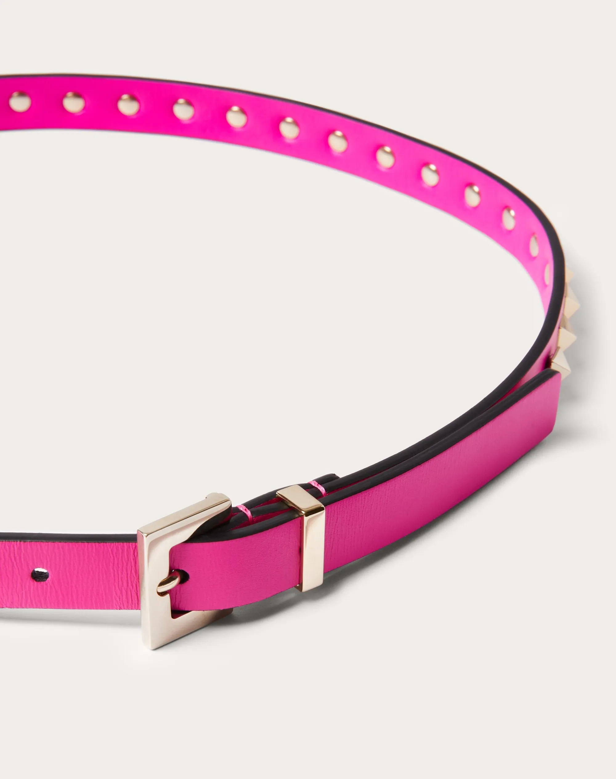 CINTURA ROCKSTUD IN VITELLO LUCIDO 15 MM