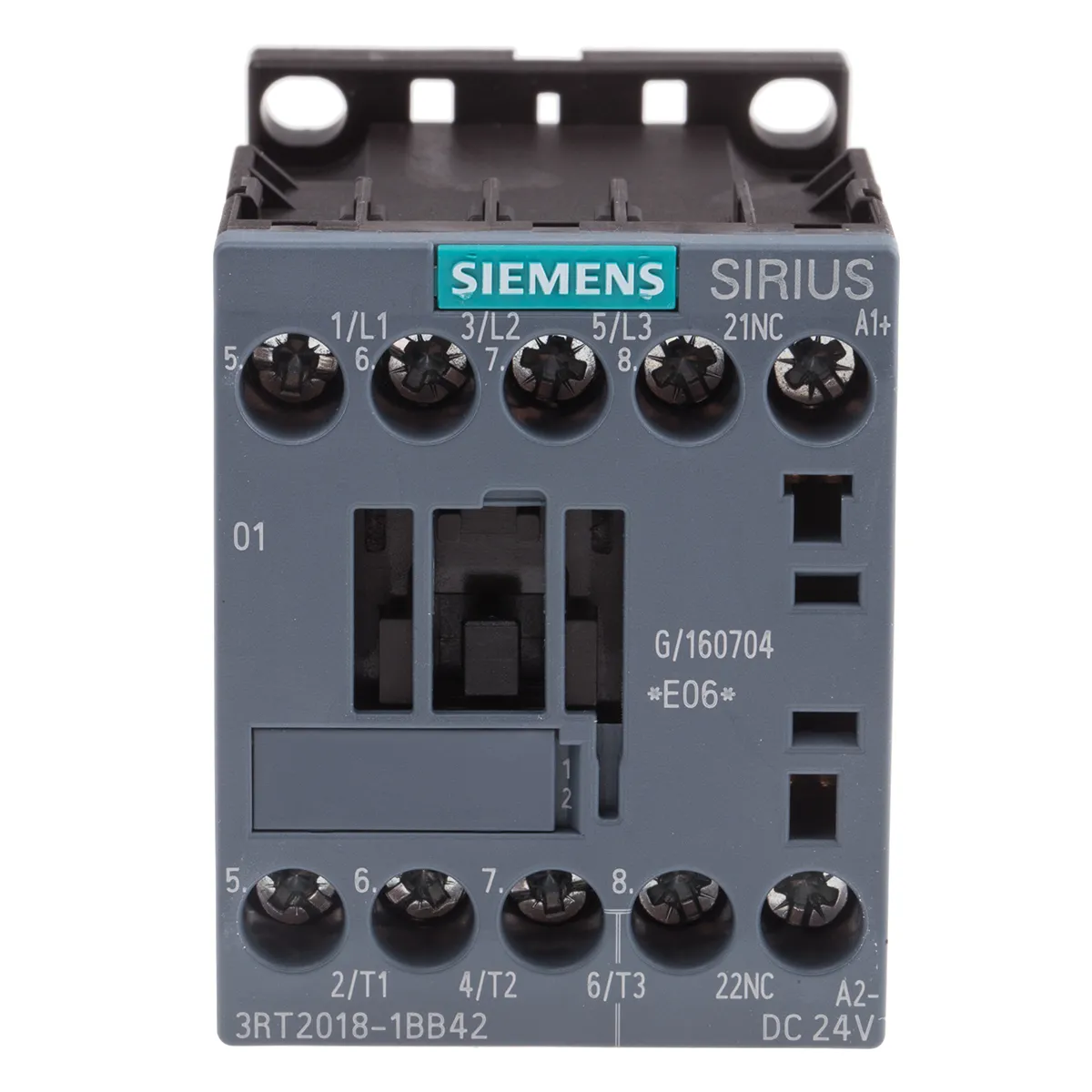 Contattore Siemens, serie Size S00, 3RT2, 3 poli, 3NO, 16 A, 7,5 kW, bobina 24 V dc