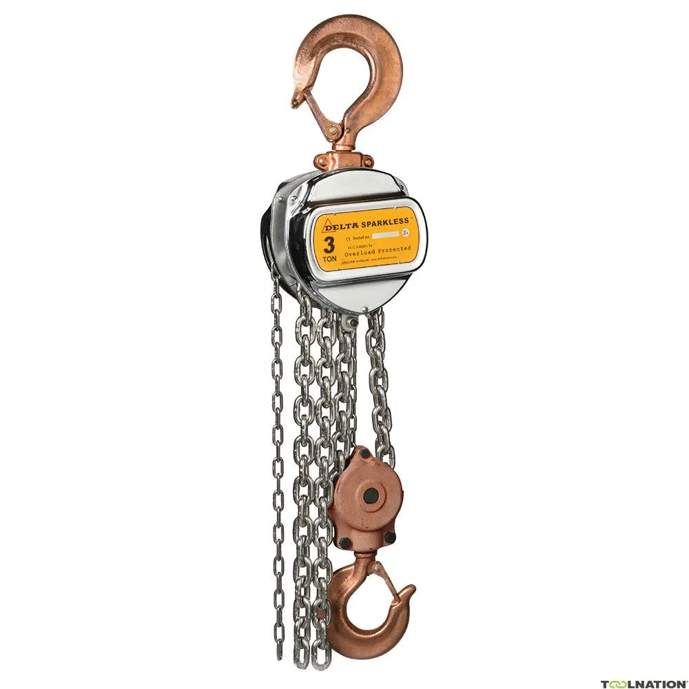 Delta DC.0.06602006 Paranco manuale a catena antiscintilla - ATEX zona 2 - 2 tonnellate - 6 metri