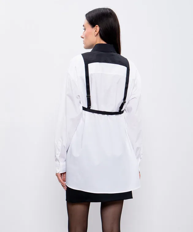Dolce&Gabbana Blusa bianca con ricamo logo DG F5S46ZFU5T9
