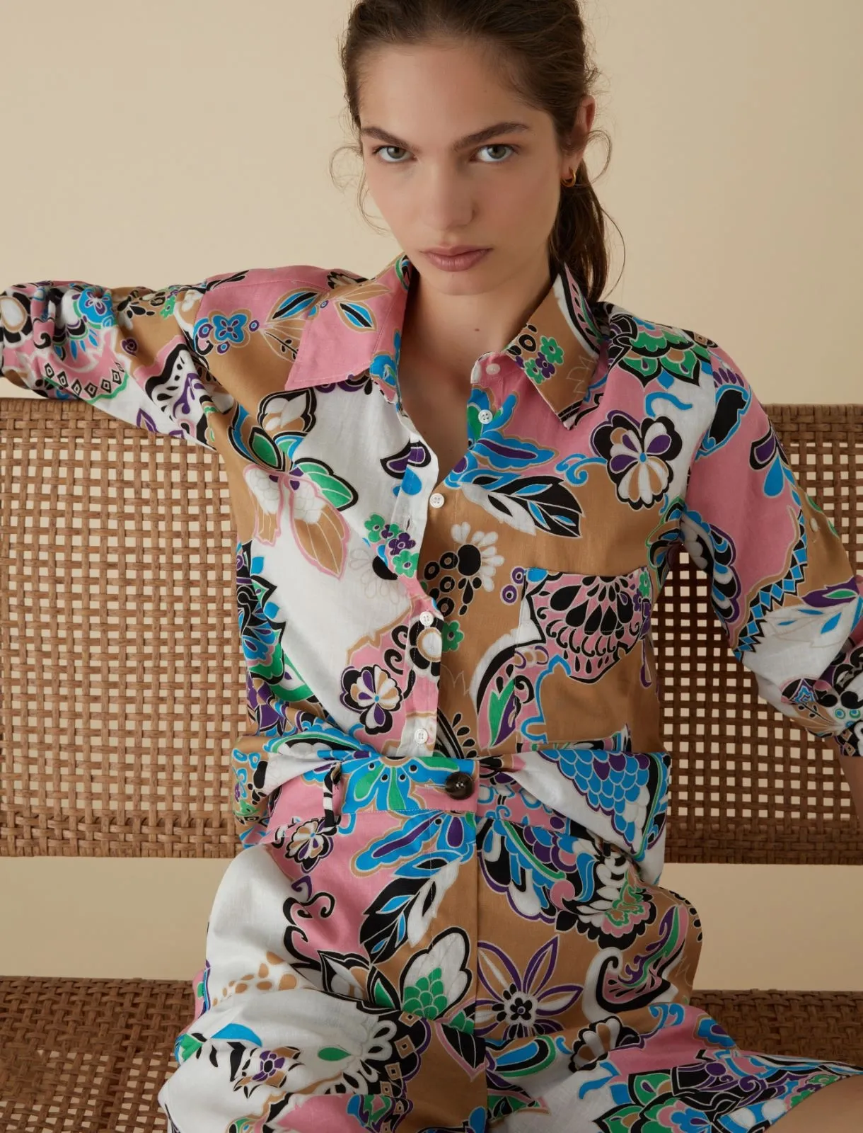 EMME di MARELLA camicia donna lino fantasia ATTICA 24151111922 006 MULTICOLOR estate 2024