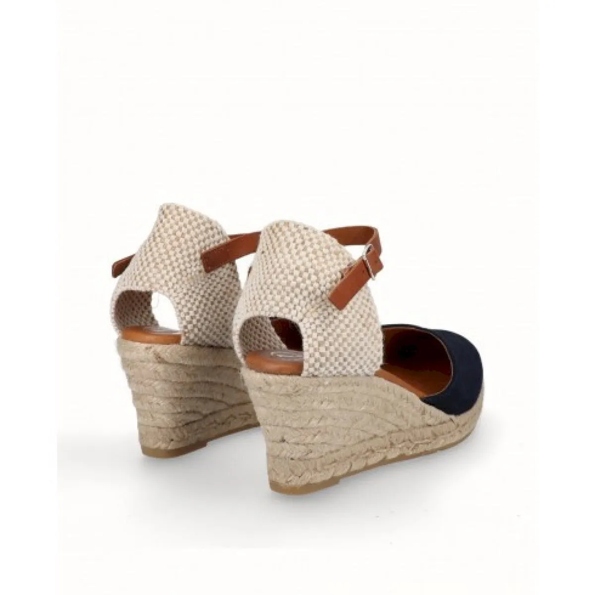 Espadrillas con zeppa iuta  crosta di pelle