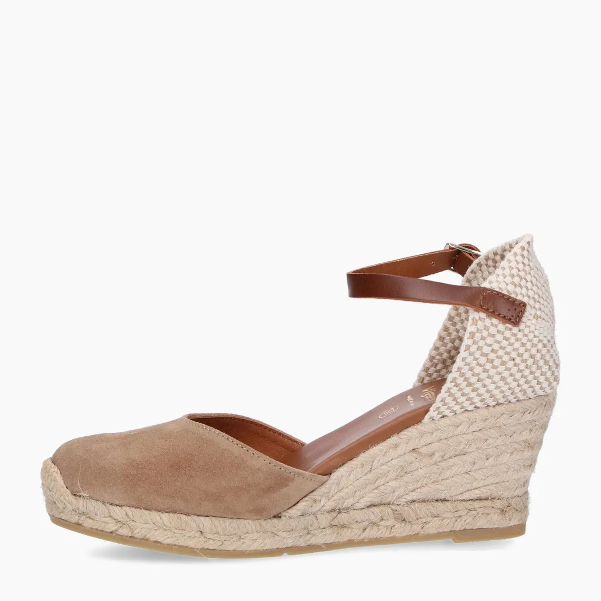 Espadrillas con zeppa iuta  crosta di pelle