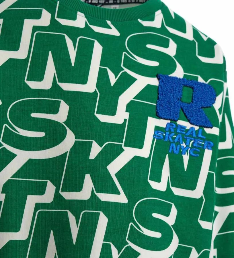 --Felpa con stampa glitter-