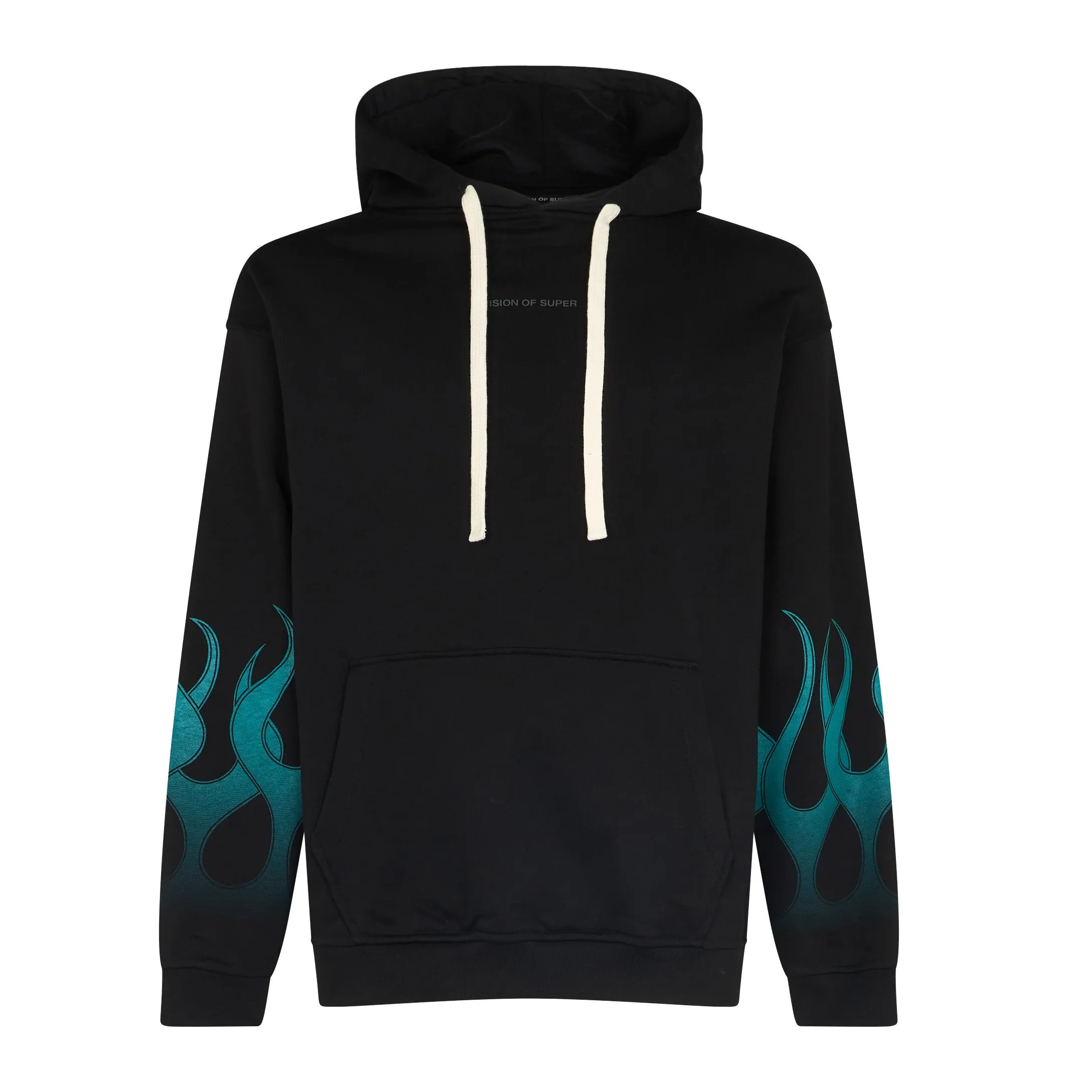 Felpa Leggera Cappuccio Uomo Racing Flames Hoodie Black
