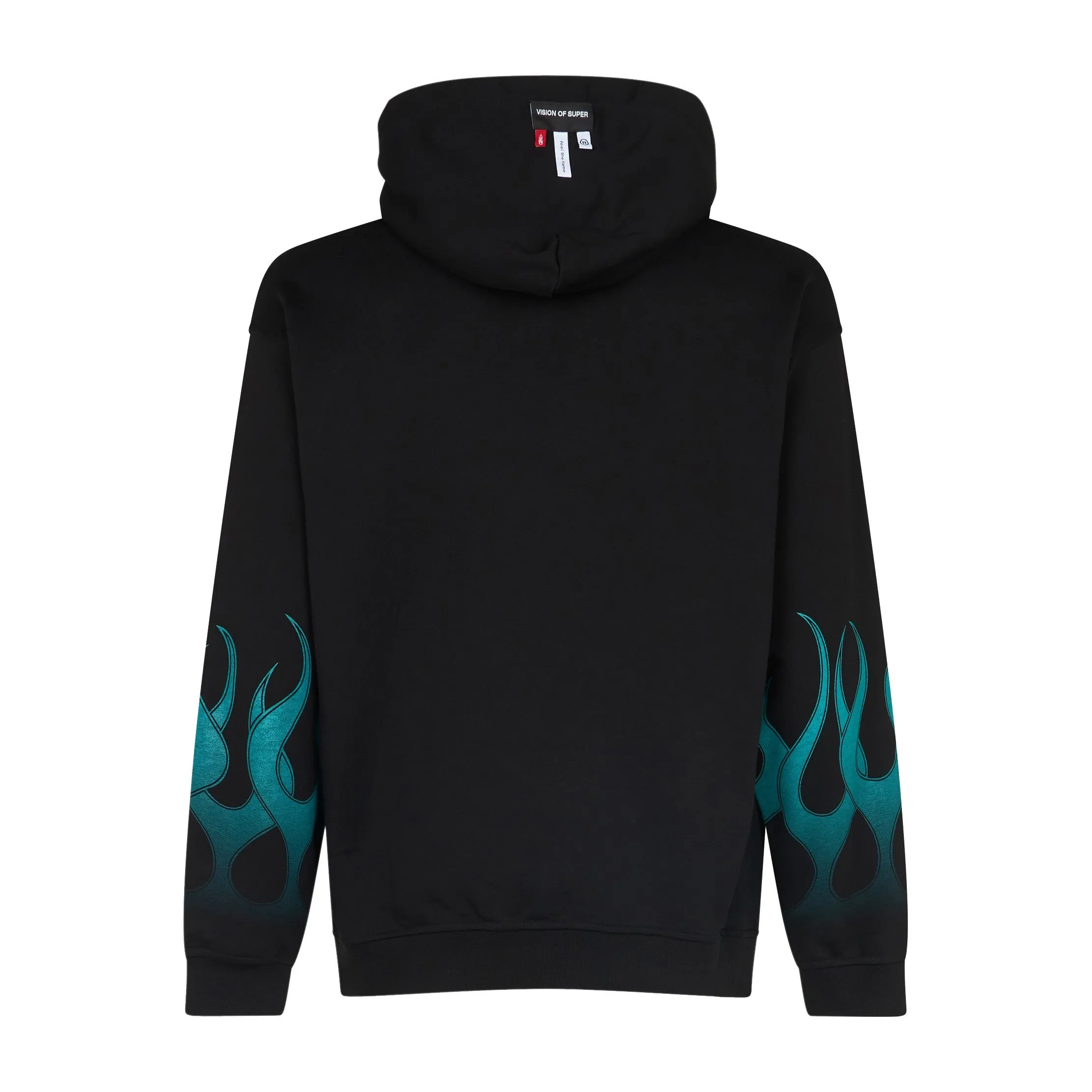 Felpa Leggera Cappuccio Uomo Racing Flames Hoodie Black