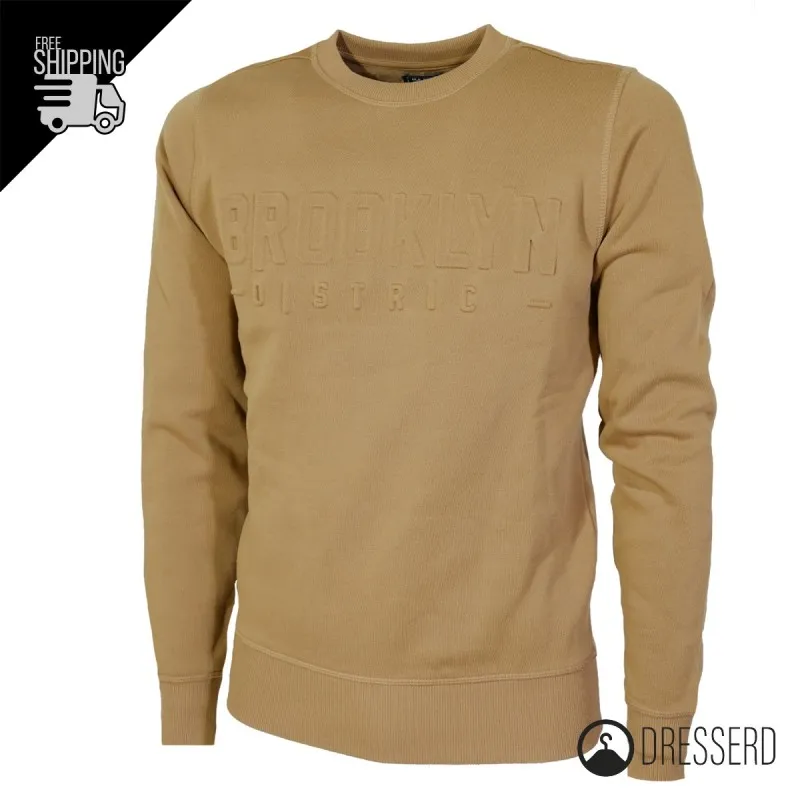 Felpa Uomo Girocollo Old Seams Felpe Felpate Stampa in rilievo Tinta Unita Maglie Dresserd
