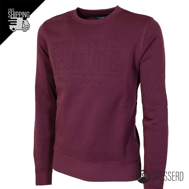 Felpa Uomo Girocollo Old Seams Felpe Felpate Stampa in rilievo Tinta Unita Maglie Dresserd