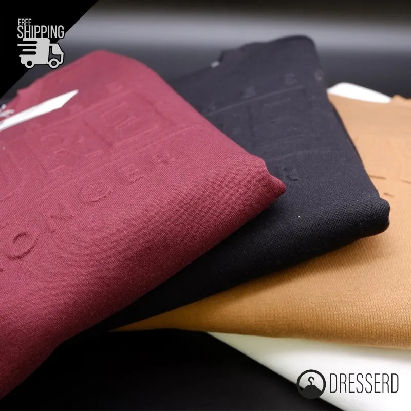 Felpa Uomo Girocollo Old Seams Felpe Felpate Stampa in rilievo Tinta Unita Maglie Dresserd
