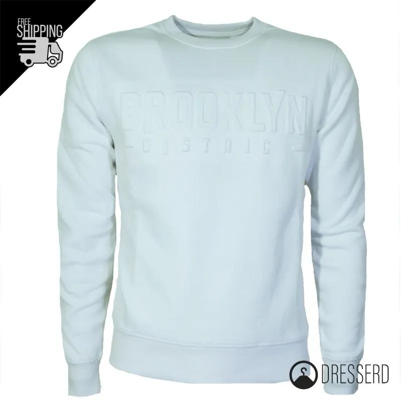 Felpa Uomo Girocollo Old Seams Felpe Felpate Stampa in rilievo Tinta Unita Maglie Dresserd