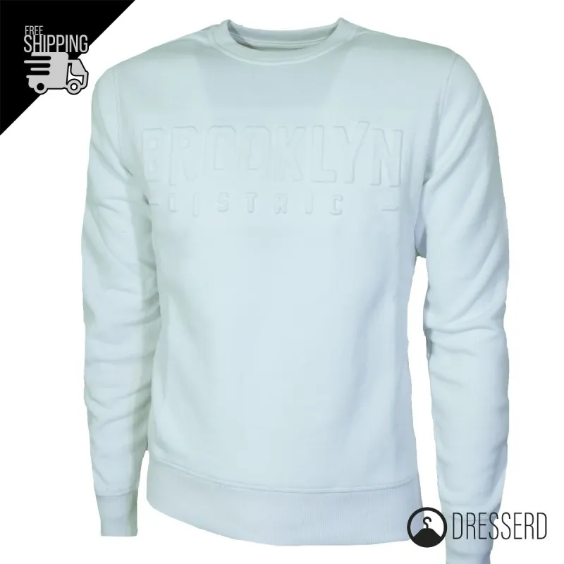 Felpa Uomo Girocollo Old Seams Felpe Felpate Stampa in rilievo Tinta Unita Maglie Dresserd