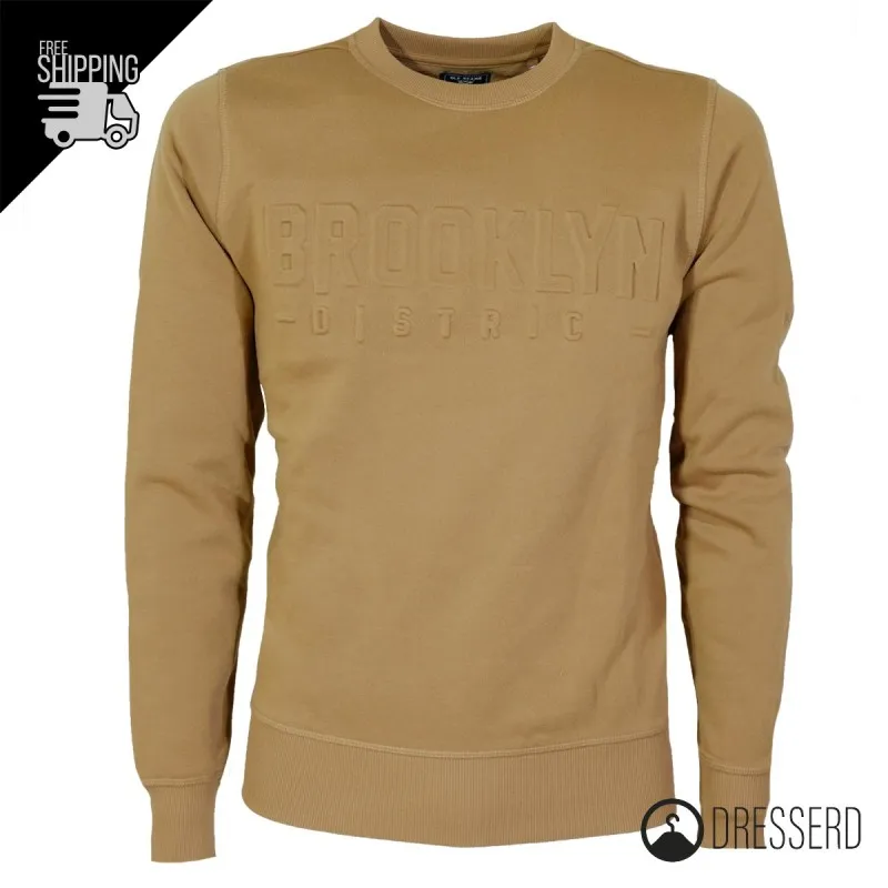 Felpa Uomo Girocollo Old Seams Felpe Felpate Stampa in rilievo Tinta Unita Maglie Dresserd