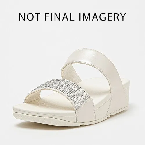FitFlop LULU CRYSTAL EMBELLISHED SLIDES CREAM