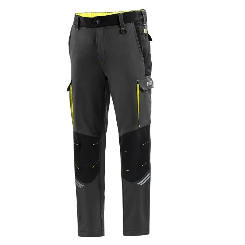 Fuori tutto - Pantaloni da lavoro Sparco Tech Trousers Multitasche 02417 taglia XS grigio giallo nero