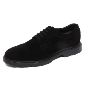 G4764 scarpa derby uomo HOGAN H393 black suede shoes man