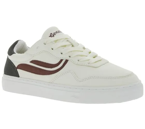 Genesis G-Soley Scarpe da skater da donna Sneaker basse in vera pelle 1004238 Bianco/Bordeaux