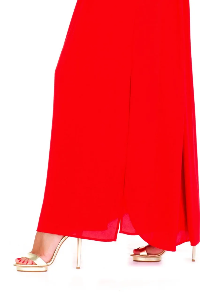 Gonna lunga con spacco Rosso